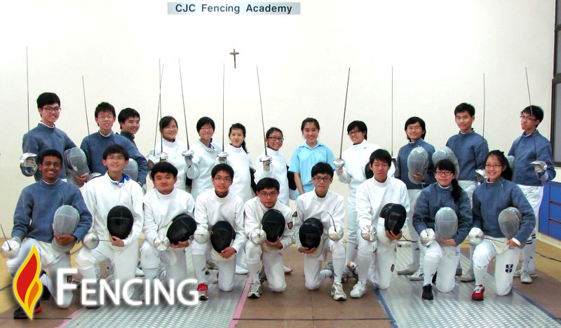 Catholic Junior College fencers at Ablaze