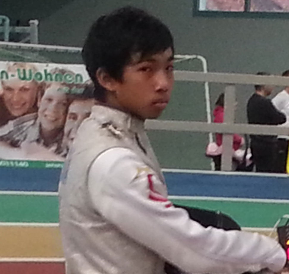 Ryan Ong in Singapore colours at an international competition