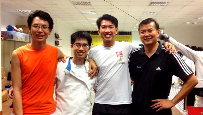 The Victoria Junior College fencing team of 2005 to 2006 with Coach Jeffrey Lopez